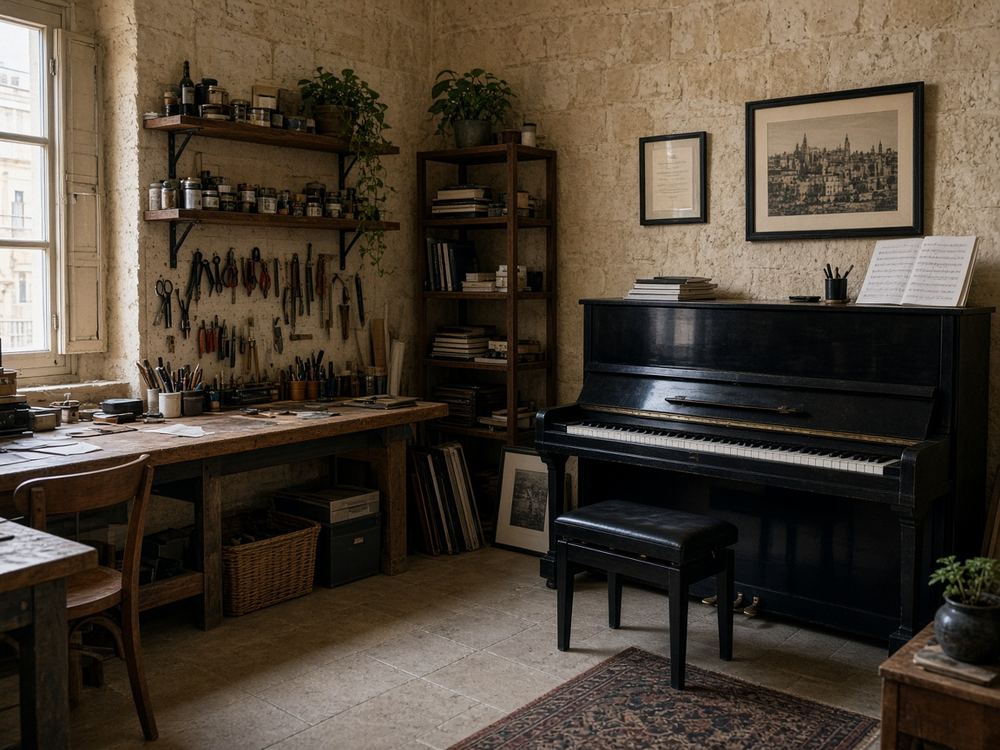 About the Adult music studio / piano lessons studio at Goldmeadow Piano Studio